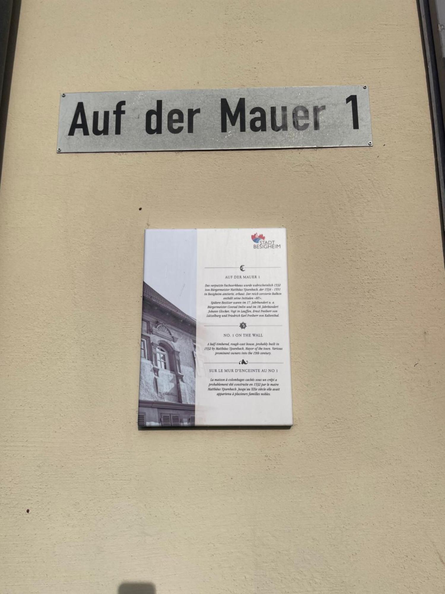 Gaestezimmer An Der Stadtmauer Besigheim Extérieur photo